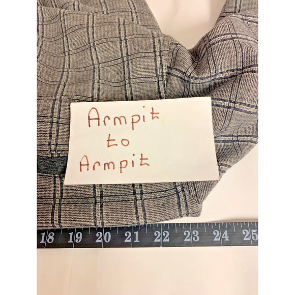 Safe Harbor Mens Polo Size Medium Grey Plaid Grandpa Dad Fleece Normcore Cozy - Picture 5 of 8